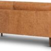 POLY & BARK Cognac Tan Brown Leather Couch - 88.5" Mid Century Leather Sofa with 2 Bolsters - Full Grain Camel Leather Couch - Feather-Down Topper On Seating Surface - Pure-Aniline Italian Leather - Image 5