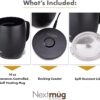 Nextmug - Temperature-Controlled, Self-Heating Coffee Mug (Black - 14 oz.) - Image 3