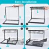 REALINN Under Sink Organizer, Pull Out Cabinet Organizer Slide Out Sink Shelf Cabinet Storage Shelves, Storages for Kitchen Bathroom, Black, 2 Pack - Image 7