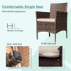 Greesum Patio Furniture 4 Pieces Conversation Sets Outdoor Wicker Rattan Chairs Garden Backyard Balcony Porch Poolside loveseat with Soft Cushion and Glass Table, Brown and Beige - Image 5