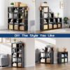 Mavivegue Book Shelf, 12 Cube Storage Organizer, DIY Bookcase, Metal Bookshelf,Tall Book case for Bedroom, Living Room,Office,Closet, Black Cubicle Rack - Image 4