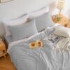 Light Grey Full Size Bed Sheet Sets-Deep Pocket Fitted Sheet & Pillowcase Sets-4 Piece Soft Cooling Microfiber Bedsheets for Double Bed - Image 2