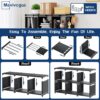 Mavivegue Book Shelf, 12 Cube Storage Organizer, DIY Bookcase, Metal Bookshelf,Tall Book case for Bedroom, Living Room,Office,Closet, Black Cubicle Rack - Image 8