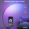 E.P. Light RGBW Modern 69.99 inch Arched Standing Reading Floor Lamp with Remote - Dimmable Black Led Color Changing Curved Ambient Lighting for Bedroom and Living Room - Image 2