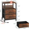 Yoobure Nightstand with Charging Station, Small Night Stand with Fabric Drawers and Storage Shelf for Bedrooms, Small Spaces, Bedside Table with USB Ports & Outlets - Image 3