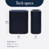 Windmill Air Purifier for Home - 3-In-1 Filtration for Smoke & More - True HEPA Filter, Activated Carbon, & Pre-Filter - Covers Up To 1950 sq ft - Ultra-Quiet - App Compatible - Navy - Image 6