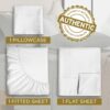 Twin XL 100% Microfiber Double Brushed Sheet Set - Extra-Soft & Wrinkle-Free - 15" Deep Pockets, 39" x 80" - Ideal for Dorms, Hospitals & Split King Beds - 3 PC Set (Twin XL, White) - Image 3