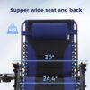 MAISON ARTS Oversize XXL Padded Zero Gravity Lawn Chair Anti Gravity Lounge Chair Foldable Recliner 30" Wide Seat Outdoor Camp Chair for Poolside Backyard Beach, Support 400LBS, Blue - Image 3