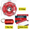 Pet Alert Stickers Static Cling Window Decals Emergency Pets Rescue Sign (6 Pack) with Bonus: Pet Home Alone Wallet Card & Key Tag - NO Adhesive, Removable, UV Resistant - Image 2