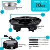 Kusini Electric Fondue Pot Set - Chocolate Fondue Kit - Temperature Control, Detachable Serving Trays, & 4 Roasting Forks - Gift Set & Date Night Idea. Serve at Movie Night or Game Night. - Image 2