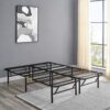 Amazon Basics Bed Frame with Storage, Foldable Metal Platform, Sturdy Steel, No Box Spring Needed, 14 inches High, Tool-Free Setup, King Size, Black - Image 7