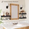 QEEIG Black Bathroom Shelves Over Toilet Wall Mounted Floating Shelves Farmhouse Shelf Toilet Paper Storage Small 16 inch Set of 3 (019-B3) - Image 5