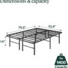 ZINUS Rumi 14in Easy SmartBase Mattress Foundation, Sturdy Metal Bed Frame, No Box Spring Needed, Eco Friendly Packaging, King - Image 2