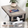 AMHANCIBLE C Shaped End Table with Charging Station, TV Tray Set of 2, Couch Tables with Storage Bag, Slide Under Sofa Side Table with USB Ports and Outlets for Living Room, Grey HET04CGY - Image 4
