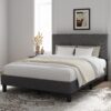 Novilla Queen Size Bed Frame Upholstered Platform Queen Bed Frame with Adjustable Headboard, Strong Weight Capacity, No Box Spring Needed, Easy Assembly, Grey - Image 3