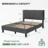 Novilla Queen Size Bed Frame Upholstered Platform Queen Bed Frame with Adjustable Headboard, Strong Weight Capacity, No Box Spring Needed, Easy Assembly, Grey - Image 2