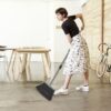 kelamayi Broom and Dustpan Set for Home, Office, Indoor&Outdoor Sweeping, Stand Up Broom and Dustpan (Black&Gray) - Image 5