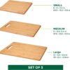 Bamboo Cutting Boards for Kitchen [Set of 3] Wood Cutting Board for Chopping Meat, Vegetables, Fruits, Cheese, Knife Friendly Serving Tray with Handles - Image 4