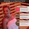 Full Spectrum Sauna for Home, 2~3 Person Indoor Infrared Sauna Room with 10 Minutes Warm-up Heate, Canadian Hemlock Wood Home Infrared Sauna with Bluetooth and Tempered Glass - Image 4