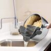 Kitchen Gizmo Snap N' Strain - Silicone Pasta Strainer Clip-On for Pots and Pans - Heat Resistant Colander for Vegetables and Noodles - Kitchen Gadgets for Cooking - Space-Saving Design - Grey - Image 2