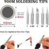Soldering Iron Kit, 60W Soldering Iron, 5 Soldering Iron Tips, 21-in-1 Adjustable Temperature, Solder Wire, Stand, Desoldering Pump, Soldering Welding Iron Kit for Electronics Hobby DIY 110V US Plug - Image 5