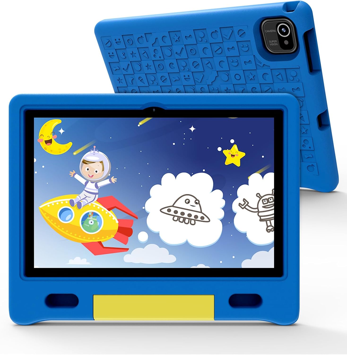 Kids Tablet, 2024 Latest 10 inch Case for Children, Android 13 with Quad-Core Tablet for Kids,128GB Expansion,WIFI6&Bth5, Parent Control,Educational Games Pre-Installed (Blue)