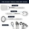 Home Hero 54 Pcs Stainless Steel Kitchen Utensils Set - Nonstick Stainless Steel Cooking Utensils Set - Heat Resistant Kitchen Essentials & Metal Kitchen Gadgets (54 Pcs) - Image 4