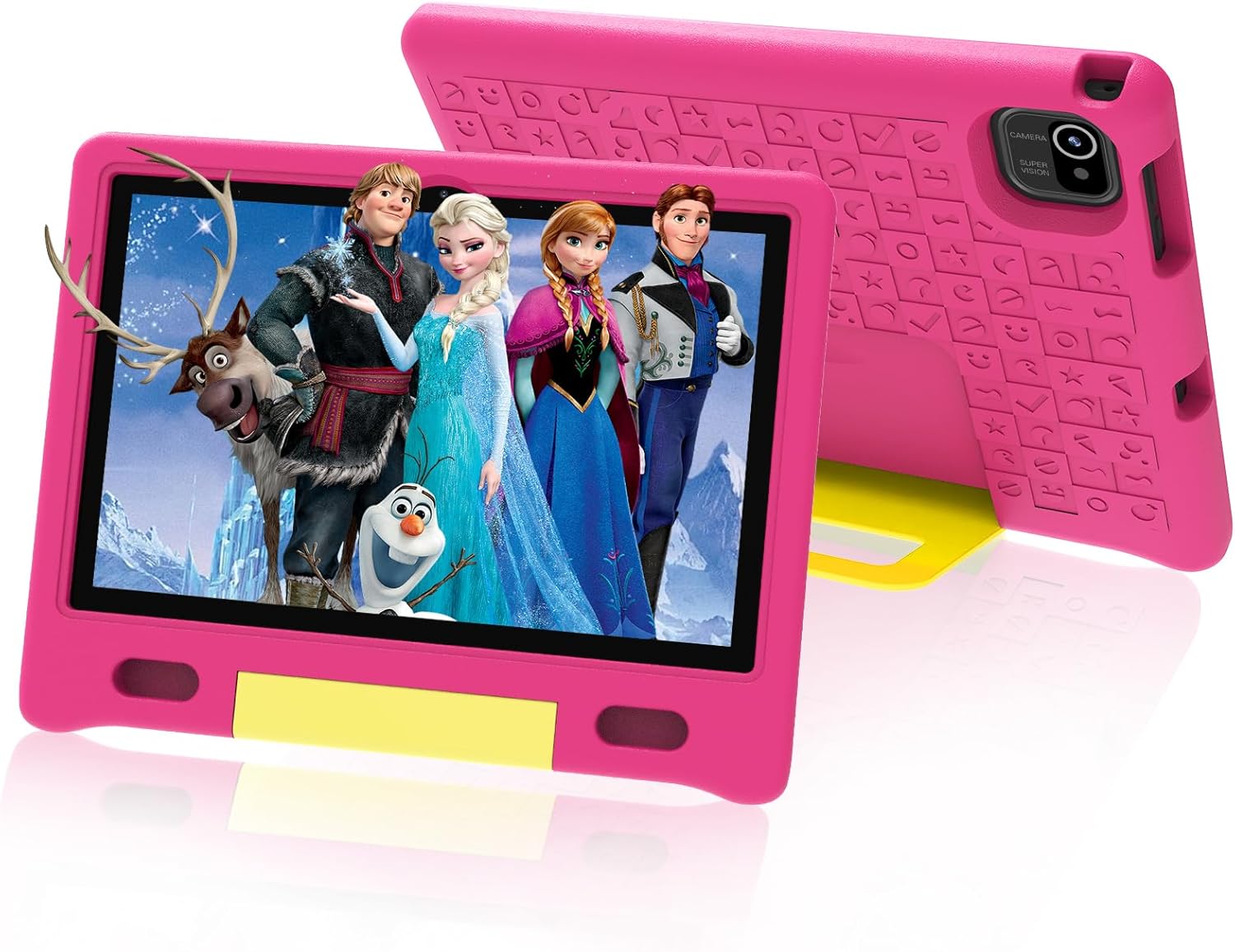 Kids Tablet 10 inch, Android 13 Tablet for Kids with Google Kids Space, Pre-Installed Educational Apps and Parental Control, 2+32GB Storage, 5000mAh, Eye Protection Mode, EVA Case (Pink)