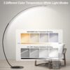 E.P. Light RGBW Modern 69.99 inch Arched Standing Reading Floor Lamp with Remote - Dimmable Black Led Color Changing Curved Ambient Lighting for Bedroom and Living Room - Image 4