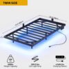 DWVO Twin Size Bed Frame, Floating Bed Frame with Charging Station, Platform LED Bed with Heavy Duty Steel Slats Support, Easy Installation, No Box Spring Required (Black) - Image 3