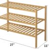 3 Tier Bamboo Shoe Rack for Closet Free Standing Wood Shoe Shelf Storage Organizer for Entryway Small Space Stackable 27"x11"x20" (Natural) - Image 3