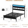Furnulem Full Size Bed Frame with LED Light and Charging Station, Wood Storage Headboard with 2-Tier Shelves, Metal Platform Bed with Heavy Duty Slats Support, No Box Spring Needed, Black Oak - Image 8
