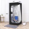 Full Body Personal Home Sauna Box, Portable Steam Saunas Tent, 1100 W & 3 L Sauna Steamer, Remote Control, Foldable Chair(Black) - Image 5