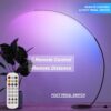 E.P. Light RGBW Modern 69.99 inch Arched Standing Reading Floor Lamp with Remote - Dimmable Black Led Color Changing Curved Ambient Lighting for Bedroom and Living Room - Image 5