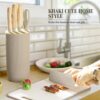 Knife Set, Astercook 6 Piece Khaki Kitchen Knife Set, Non-stick Stainless Steel Knife Block Set, Anti-Rust Dishwasher Safe Knife Set with Block - Image 2