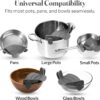 Kitchen Gizmo Snap N' Strain - Silicone Pasta Strainer Clip-On for Pots and Pans - Heat Resistant Colander for Vegetables and Noodles - Kitchen Gadgets for Cooking - Space-Saving Design - Grey - Image 7