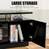 AMERLIFE Fireplace TV Stand with 36" Fireplace, 70" Modern High Gloss Fireplace Entertainment Center LED Lights, 2 Tier TV Console Cabinet for TVs Up to 80", Obsidian Black - Image 4