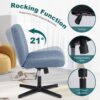 OLIXIS Criss Cross Legged Chairs Armless No Wheels Wide Seat Height Adjustable Swivel Padded Fabric Home Office Desk Seating for Bedroom, Student, Study Room - Image 6