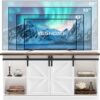 YESHOMY Farmhouse TV Stand and Entertainment Center for Televisions up to 65 Inchs, with Sliding Barn Doors and Storage Cabinets, Console Table and Media Furniture for Living Room, 58 Inch, Milk White - Image 5