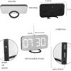 SZELAM Digital Clock Large Display, LED Alarm Electric Clocks Mirror Surface for Makeup with Diming Mode, 3 Levels Brightness, Dual USB Ports Modern Decoration for Home Bedroom Decor-Black - Image 4