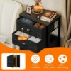 Furnulem Tall Dresser with 6 Drawers,Vertical Bedside End Table & Chest for Bedroom,Black Storage Tower Dorm Nightstand with Fabric Drawer Organizer Unit Furniture in Living Room,Closet,Hallyway - Image 9