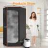 AgiiMan Portable Sauna for Home, Sauna Box with 3L Steamer, Remote Control, Folding Chair and Mat, Full Size Personal Steam Room for Home Spa Relaxation, 15 Levels, Orange - Image 6