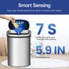Kitchen Trash Can with Lid, 13 Gallon Automatic Garbage Can for Bathroom Bedroom Home Office 50 Liter Touch Free High-Capacity Brushed Stainless Steel Waste Bin - Image 3