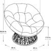 OSP Home Furnishings Wicker Papasan Chair with 360-Degree Swivel, White Frame with White Cushion - Image 3