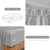 Light Grey Full Size Bed Sheet Sets-Deep Pocket Fitted Sheet & Pillowcase Sets-4 Piece Soft Cooling Microfiber Bedsheets for Double Bed - Image 4