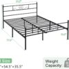VECELO Full Size Bed Frame with Headboard and Footboard,Metal Platform Mattress Foundation, No Box Spring Needed,Non-Slip, Easy Assembly, Black - Image 2