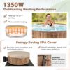 GYMAX Hot Tub, 4 to 6 Person Inflatable Portable Hot Tub with 120 Soothing Bubble Air Jets, Insulated Lockable Cover, Floor Mat & LED Touch Control, Outdoor Blow Up Spa Tub for Backyard, Patio - Image 5