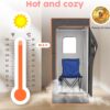 Adamson Full Size Portable Steam Sauna - Indoor Sauna Tent for Home Spa Relaxation + Boost Health and Recovery + 2.6L 1000W Steamer + Chair + Remote + Foot Massager - New - Nylon Orange - Image 5