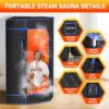 Portable Sauna for Home,Portable Steam Sauna Box, Person Sauna Tent Sauna Box at Home, 3L 1200 Watt Steamer,Steam Sauna for Gym,Yoga, Pilates (Black) - Image 5