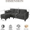 Couch for Living Room - Small Space Couches Sectional L-Shaped Sofa, 3 Seat Modern Couch, Sofas Convertible with Storage Ottoman for Small Space, Bedroom, Offices and Apartments - Grey - Image 2